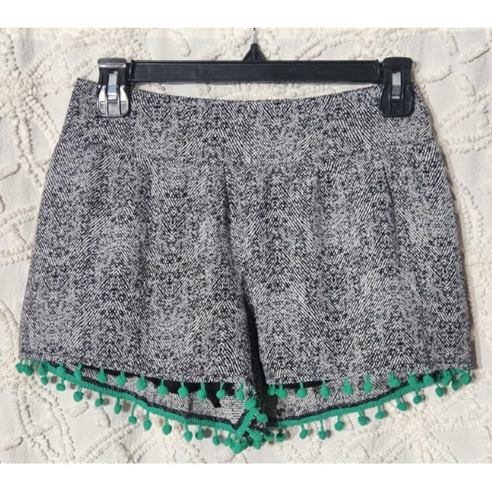 THML Womens Pom Pom Shorts Size Small Black Lined Beach‎ Vacation Elastic Waist